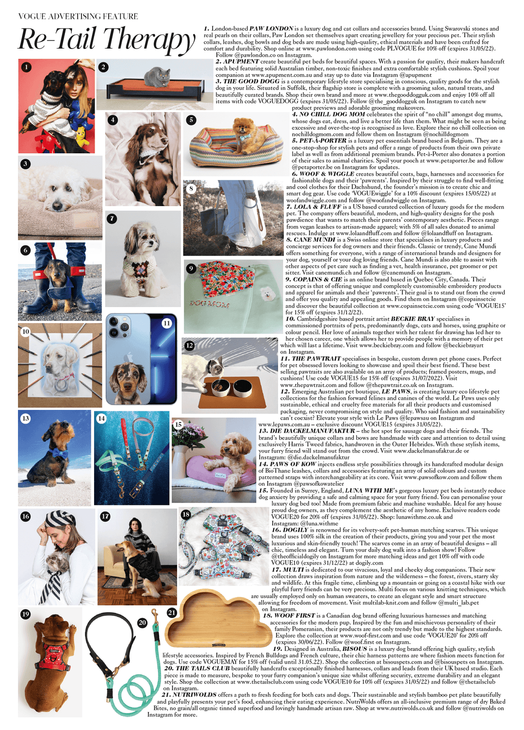 Bisous featured in British Vogue - Bisous Pets