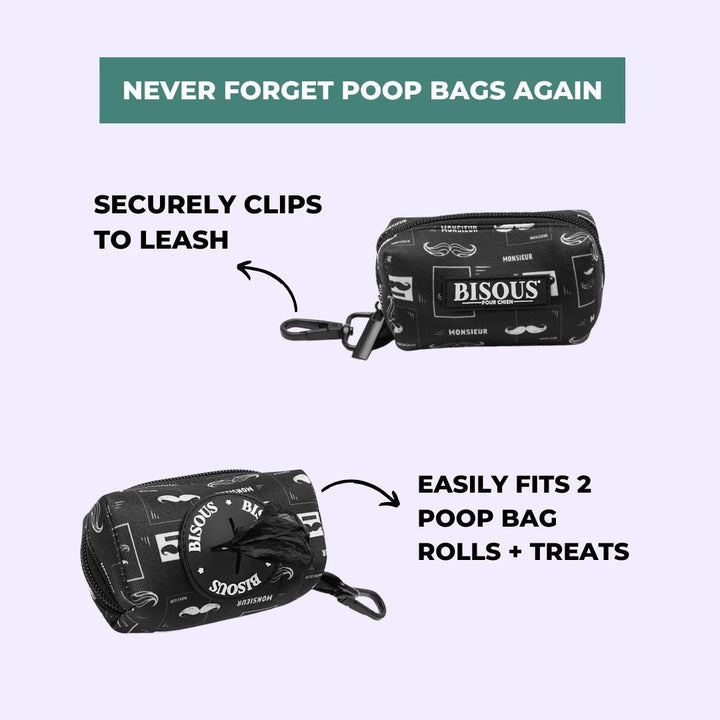 Dog Poop Bag Holder | Monsieur - Bisous Pets