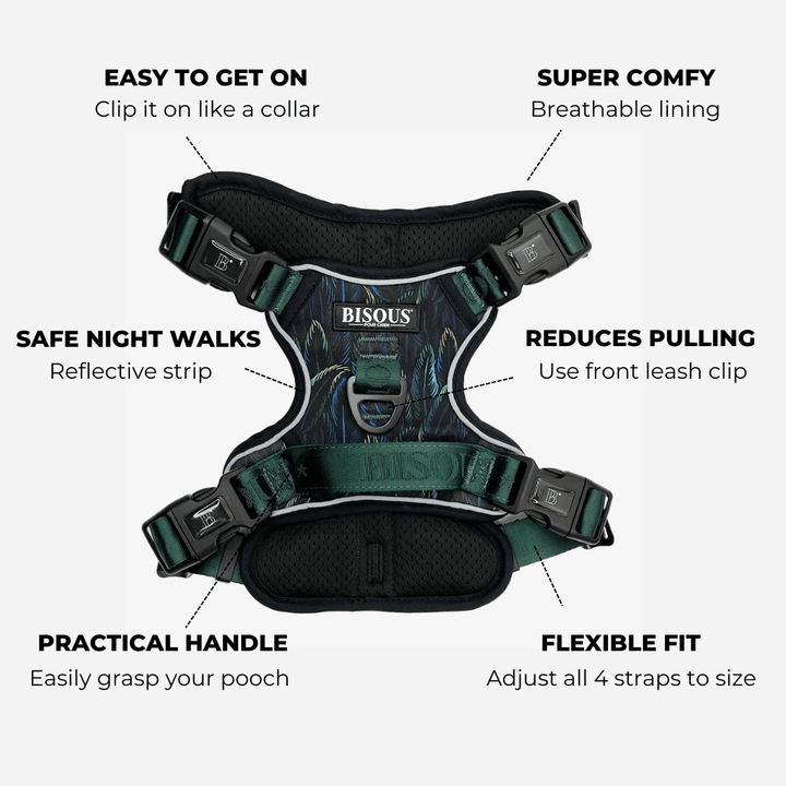 Smart - Fit Harness | Plume Green - Bisous Pets